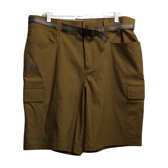 Orvis Mens Flat Front Comfort Waist Belt Lightweight Olive Green Cargo Shorts 34 - Picture 6 of 16